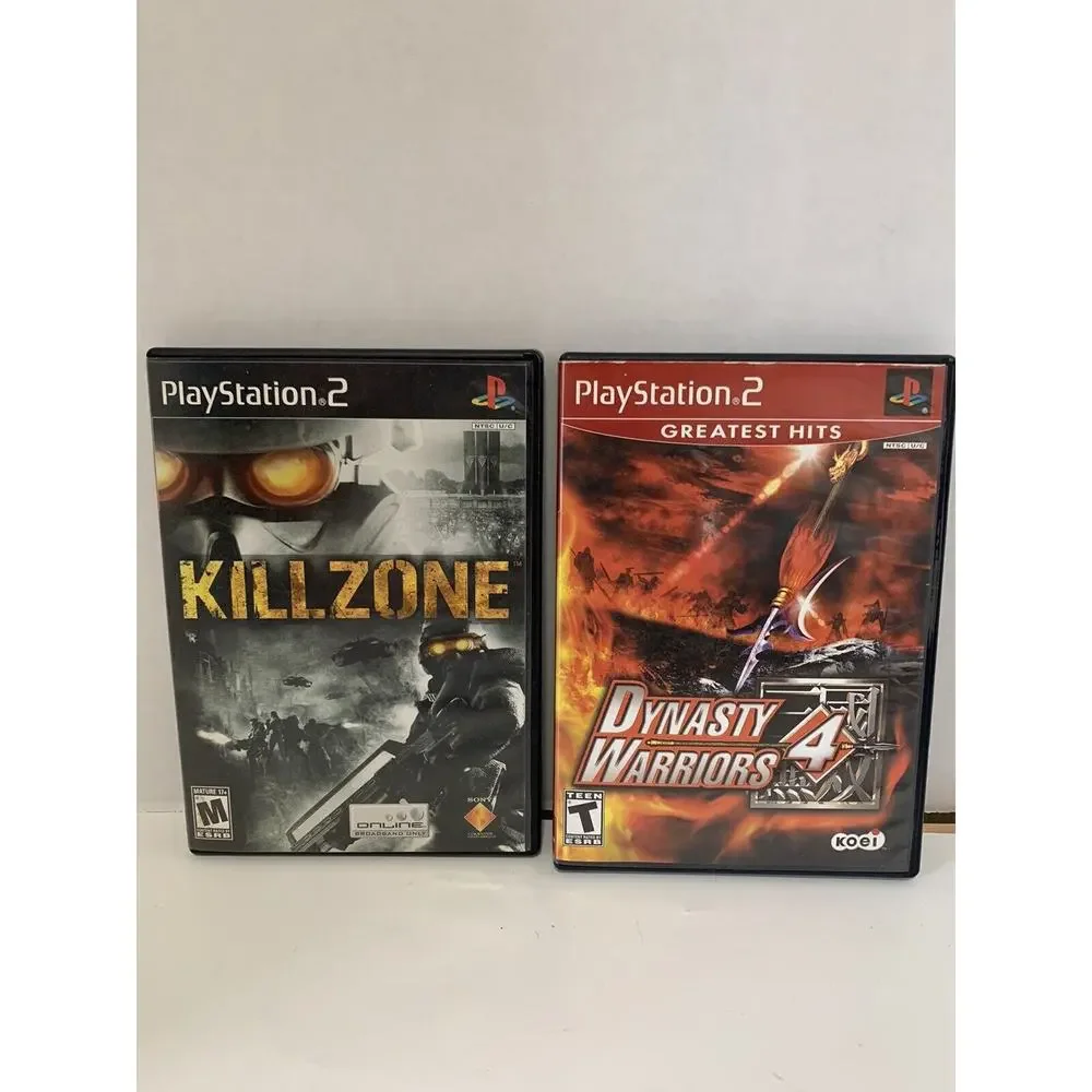 Kill Zone & Dynasty Warriors 4 Koei PS 2, (LOT OF 2) W/MANUALS, TESTED & WORKING